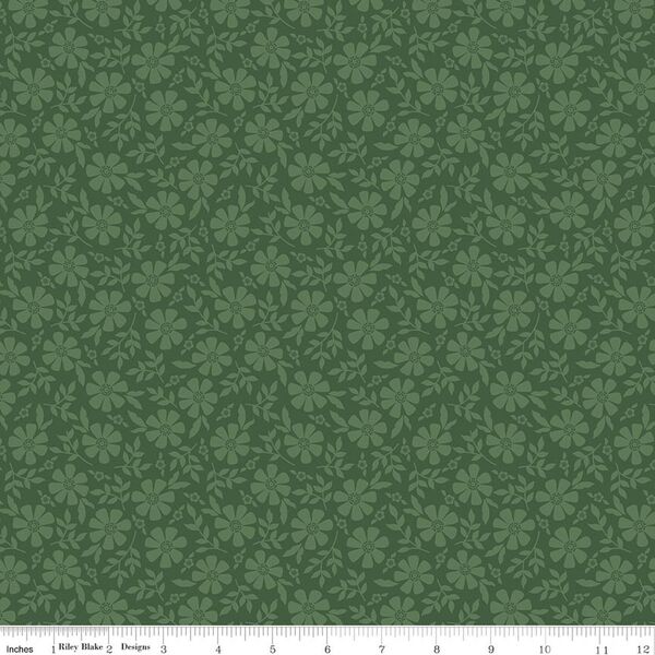 Tonal Flowers in Green