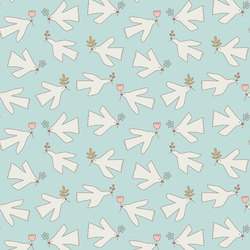 Spring Birds in Sky Blue