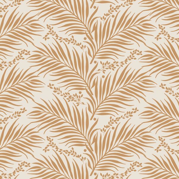 Palms in Tawny on Cream