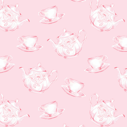 Tea Set Toss in Rose Pink