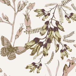 Butterfly Garden in Ivory