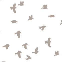 Flock Silhouette in Taupe on White