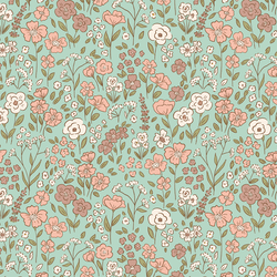 Blooming Wildflowers in Aqua Sky