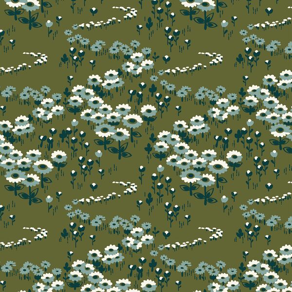 Flower Fields in Forest Green