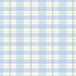 Party Plaid in Blue and Green on Ivory