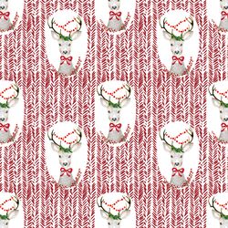 Small Fancy Holiday Deer in Berry Red