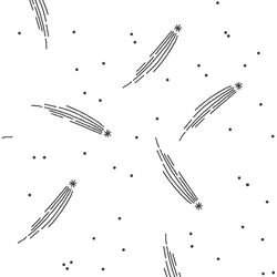 Meteor Shower in Onyx on White