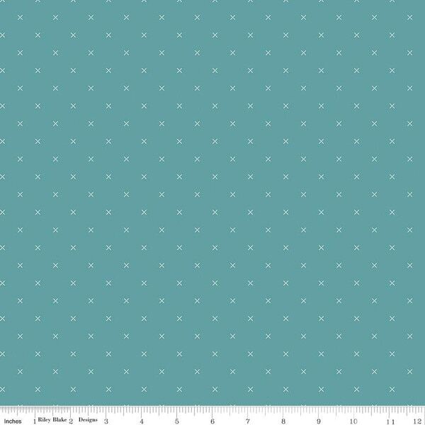 Bee Cross Stitch in Riley Teal