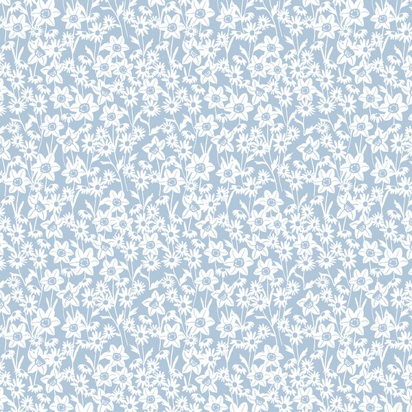 Daffodil Garden in Cloud Blue