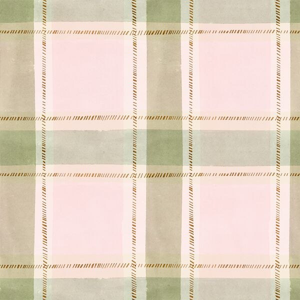Large Ticking Plaid in Vintage Pink