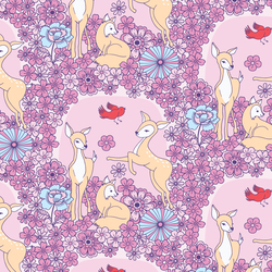 Floral Deer in Spring