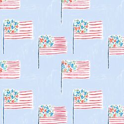 American Flags in Blue