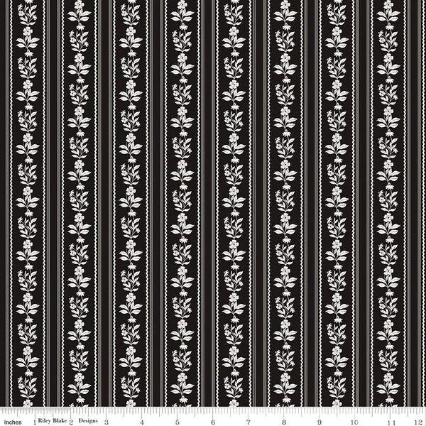 Floral Stripe in Black