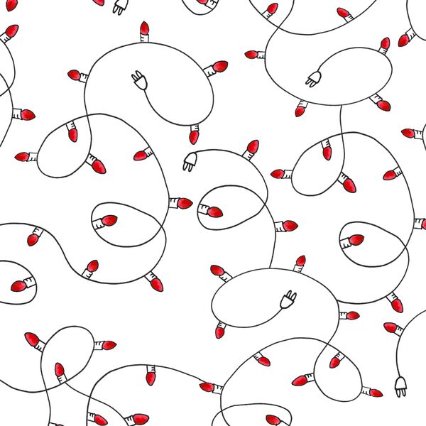 String Lights in Red Apple