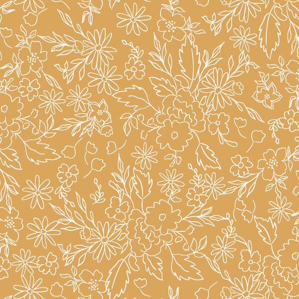 Floral Sketch in Warm Honey