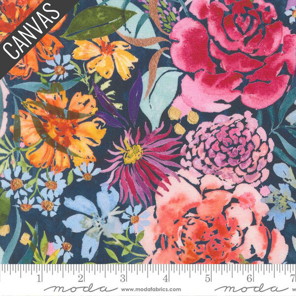 Midsummer Bloom Canvas in Navy