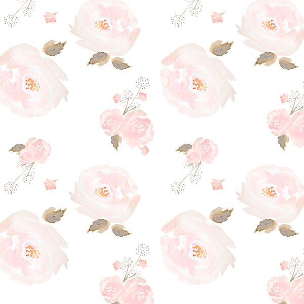Small Tossed Floral in Rose