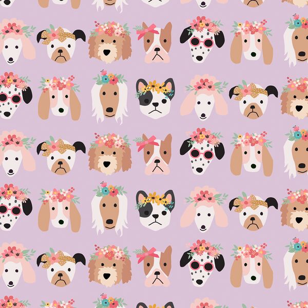 Flower Pups in Lilac
