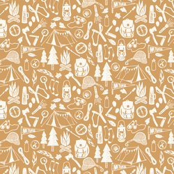 Camp Life Silhouette in Cream on Ochre