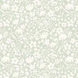 Spring Silhouette in Ivory on Canary Green