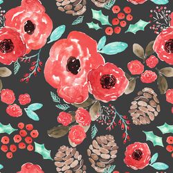 Holiday Floral in Onyx