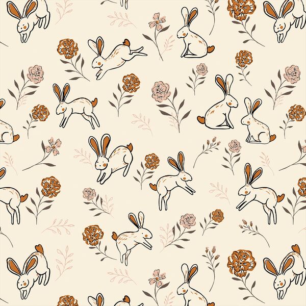 Hopping Bunny in Cream