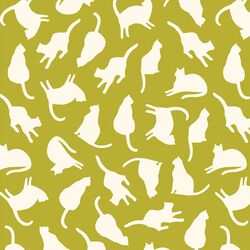 Silhouette Cats in Pear Green