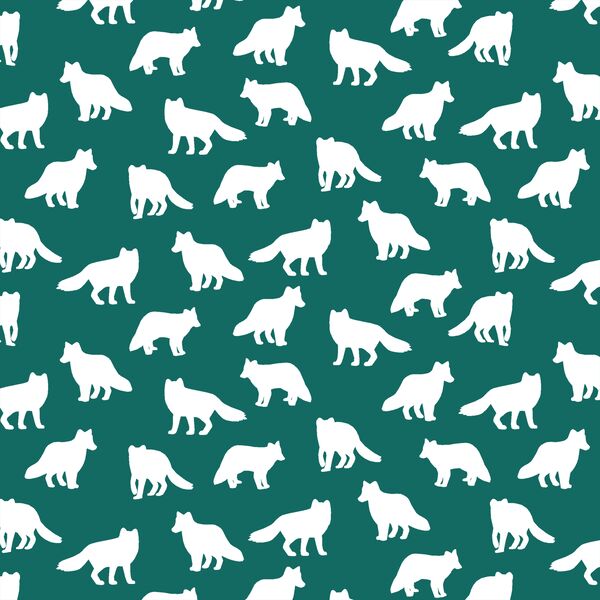 Little Fox Silhouette in Emerald
