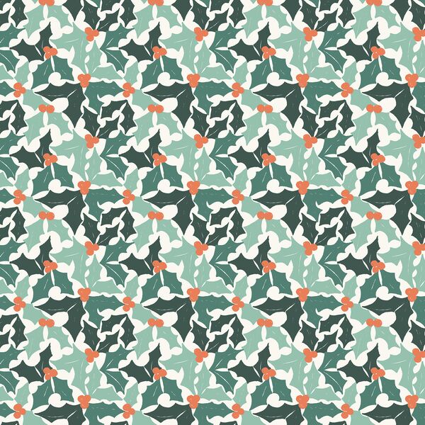 Holly Leaves in Mistletoe