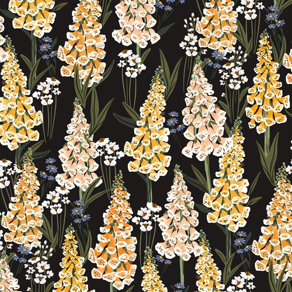 Vintage Foxgloves in Moonless Night