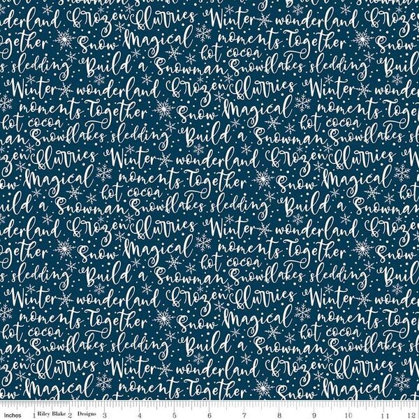 Winter Words in Navy