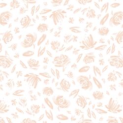 Spring Flowers in Blush on White