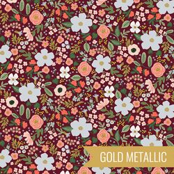 Wild Rose in Burgundy Metallic