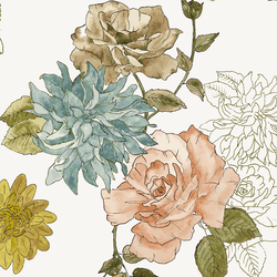 Large Dahlia Rose in Cotton