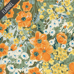 Golden Days Flannel in Garden