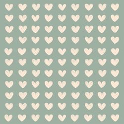Hearts in Muted Teal