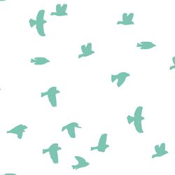 Flock Silhouette in Succulent on White
