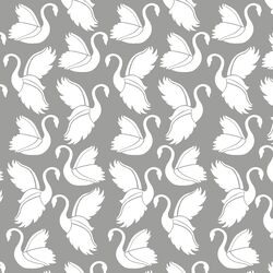 Swan Silhouette in Dark Pebble