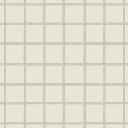 Stitched Grid in Sage on Cream