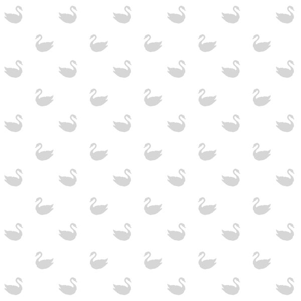 Small Swan Silhouette in Silver on White