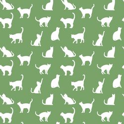 Cat Silhouette in Pistachio
