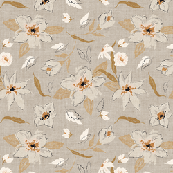 Freehand Floral in Dove Grey
