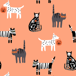 Halloween Pets in Orange Glow