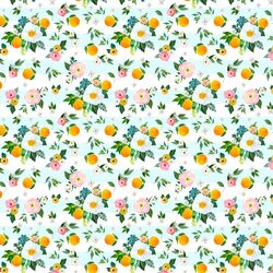 Small Orange Blossoms in Spring Breeze Stripes