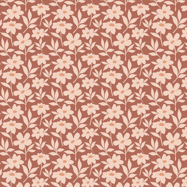 Fresh Floral in Red Clay