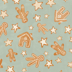 Gingerbread Christmas Cookies in Brushed Mint Green