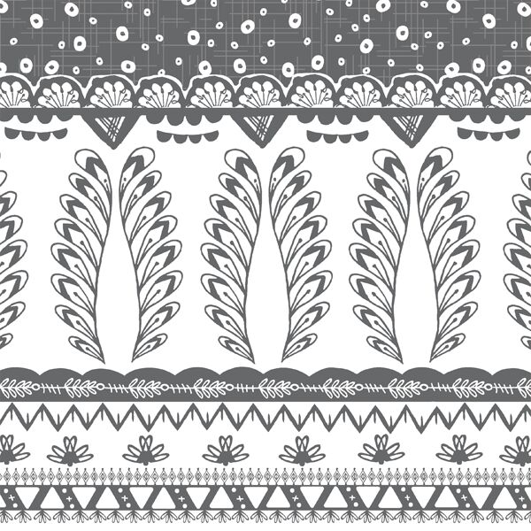 Cascading Border in Charcoal