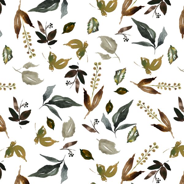 Woodland Foliage in White