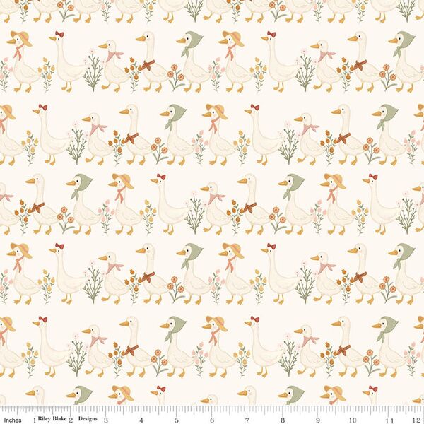 Goose Stroll in Vintage White