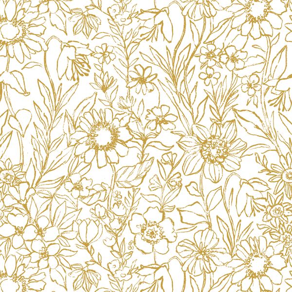 Sketched Garden in Golden Slumber